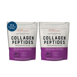 Live Conscious Live Conscious Collagen Peptides Powder - Hair, Skin, Nail, and Joint Support - Type I & III Collagen - Naturally-Sourced Hydrolyzed Protein - 16oz (2-Pack)