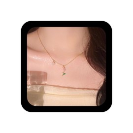 Inilbran Boho Tulip Flower Choker Pink Tulip Necklace Vintage Flower Pendant Necklace Pearl Floral Collar Jewellery For Women