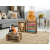 Lawei Set of 3 Wood Nesting Storage Crates with Handle,