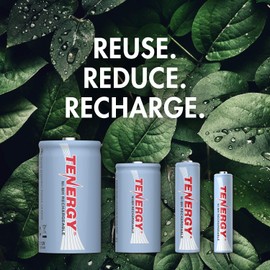 Tenergy High Drain AA AAA C and D Battery, 1.2V Rechargeable NiMH Batteries Combo,8-Pack 2500mAh AA Cells,8-Pack 1000mAh AAA Cells,4-Pack 5000mAh C Cells and 4-Pack 10000mAh D Cell Batteries