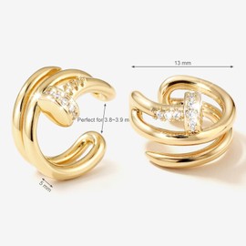 Miouzimeo Cubic Zirconia Nail Ear Cuff Non-Piercing Cartilage Earring