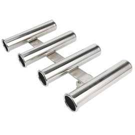 YaeMarine 4 Tubes Stainless Rod Holder Fishing Rod Holder Adjustable Rotatable fit Rail From 4/5"(20MM) to1-1/5(30MM) Tube