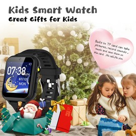 Retysaz Kids Smart Watch,24 Game Smart Watch for Kids, Fashion Smartwatches for Children 3-14 Great Gifts to Girls Boys (Black)