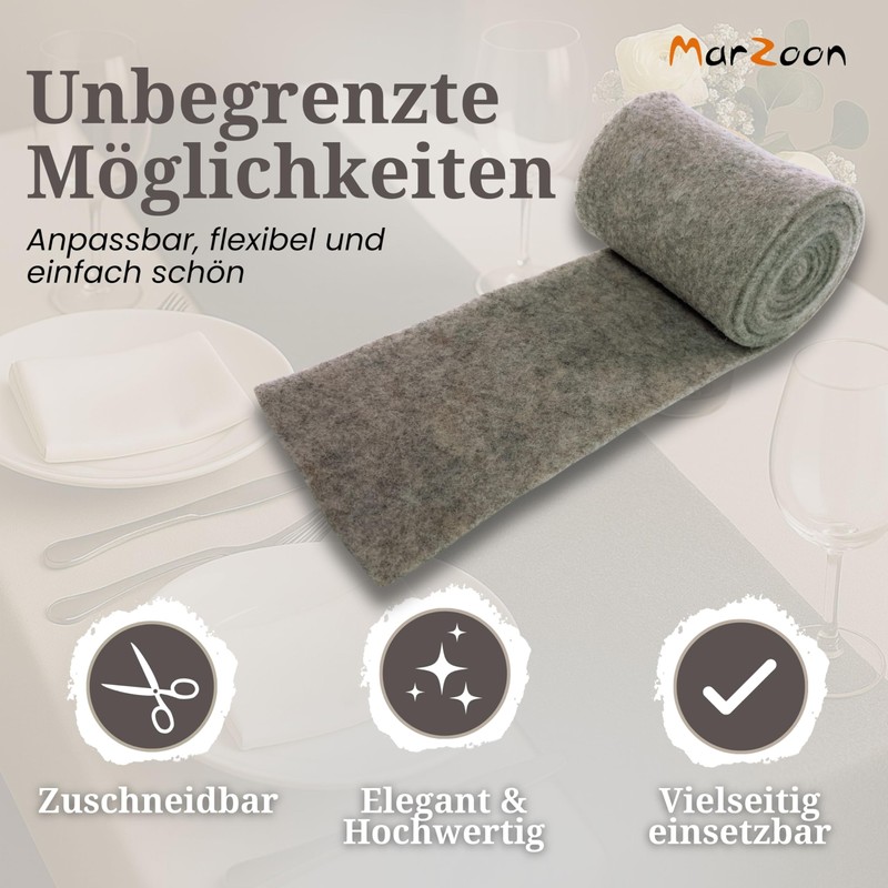 Felt Ribbon Decorative Ribbon Felt Grey 10 x 200 cm