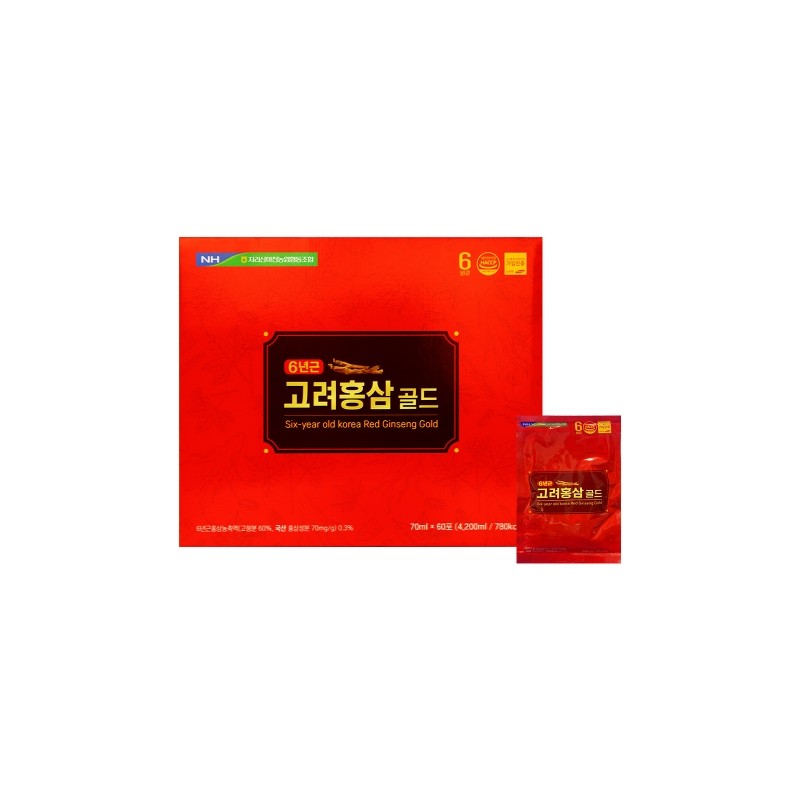 Jirisan Macheon Nonghyup 6-Year-Old Korean Red Ginseng Gold 70ml x