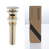 RANDOM Brushed Gold Sink Drain with Overflow Bathroom Pop Up