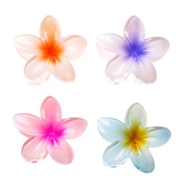 ZSPERKLA Pack of 4 Flower Hair Clips, Non-Slip Cute Hair Clips, Large Hair Clip for Women and Girls
