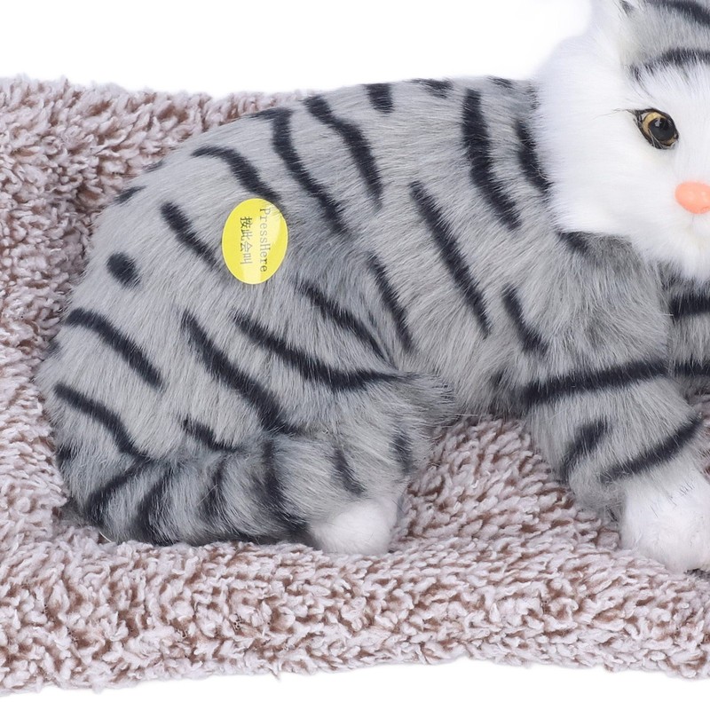 Cat Ornament Simulation Design Vivid Cute Plush Lying Cat with