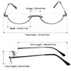 REAVEE 2 Pack Retro Designer Half Moon Reading Glasses Women