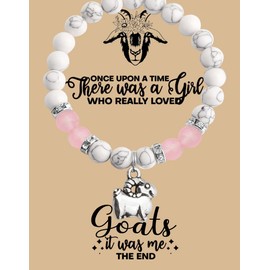 MAOFAED Goat Gift Goat Lover Gift Once Upon A Time There Was A Girlie Who Really Loved Goat Bracelet (once upon goat bead)