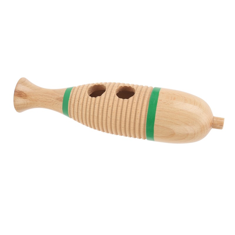 Fish Shaped Guiro Wooden Latin Percussion Musical Instruments with Rhythm