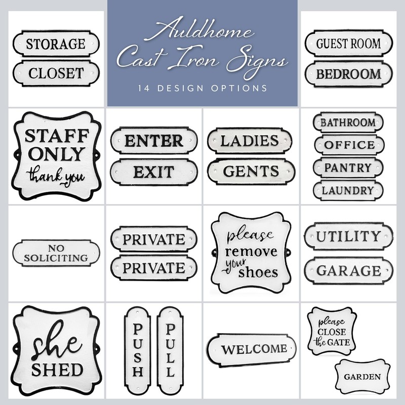 AuldHome Design Cast Iron Sign: Please Remove Your Shoes; Farmhouse