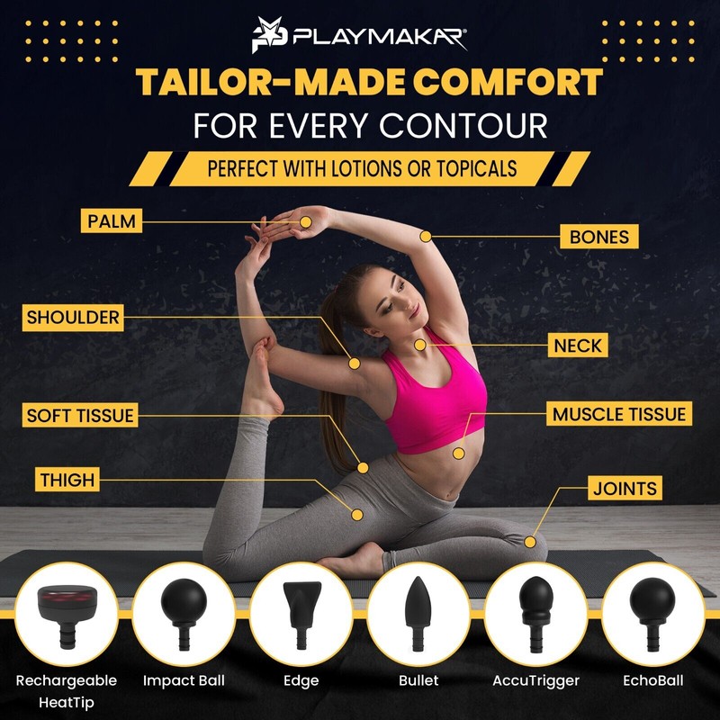 PlayMakar MVPmini All Body Massage Gun | Percussion Massager Bundle