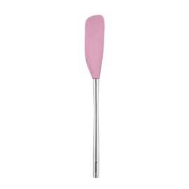 Tovolo Espátula de silicona larga de acero inoxidable, espátula raspadora de sorbete rosa, resistente al calor, apta para lavavajillas, sin BPA, utens