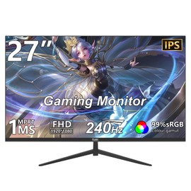 DJiEX 27inch Gaming Computer Monitor IPS 240Hz FHD(1920×1080P), 99% sRGB,1ms Response Time, 400cd/m²,AMD Freesync, Crosshair & Eye-Care Tech,Low Blue Light,HDMI 2.0,DP 1.4,Supports Wall-Mounted