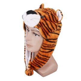 Restokki Tiger Cute Plush Hat, Winter Tiger Hat, Funny Winter Tiger Hat, Kids Cute Wildlife Theme Designs Novelty Plush Hats, colour