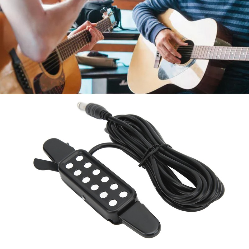 Acoustic Guitar Electric Transducer Soundhole Pickup Preamplifier Punching Free Accessories