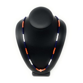 Handmade Love Beads in your Favorite Team Colors! Navy Blue, Orange, and White Team Spirit Colors!