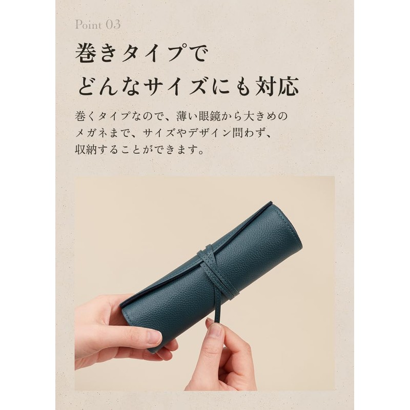 Business Leather Factory Roll Eyeglass Case, Genuine Leather, Roll Type,