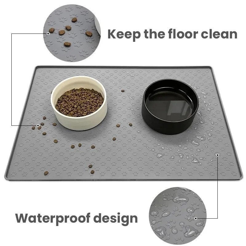 Silicone Pet Food Mat – Waterproof Dog Bowl Mat, Non