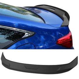 IKON MOTORSPORTS, Trunk Spoiler Compatible with 2022-2025 Honda Civic Sedan 4-Door, JDM Style Matte Black ABS Plastic Rear Tail Trunk Wing Spoiler Lip
