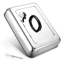 Onader 13 x 9 Inch Rectangular Basting Cover with Vent Stainless Steel Melting Dome for Griddle