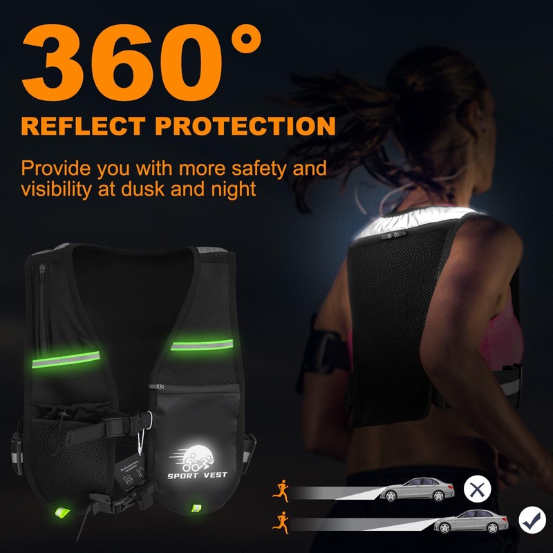 Running Hydration Backpack - Lightweight Running Vest With 1.5L Hydration