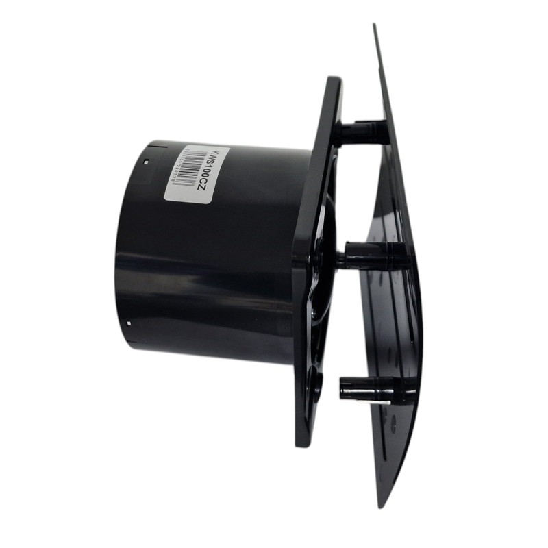 Modern Black Bathroom Extractor Fan, 100mm, 75m³/h Flow Rate, 26dB,