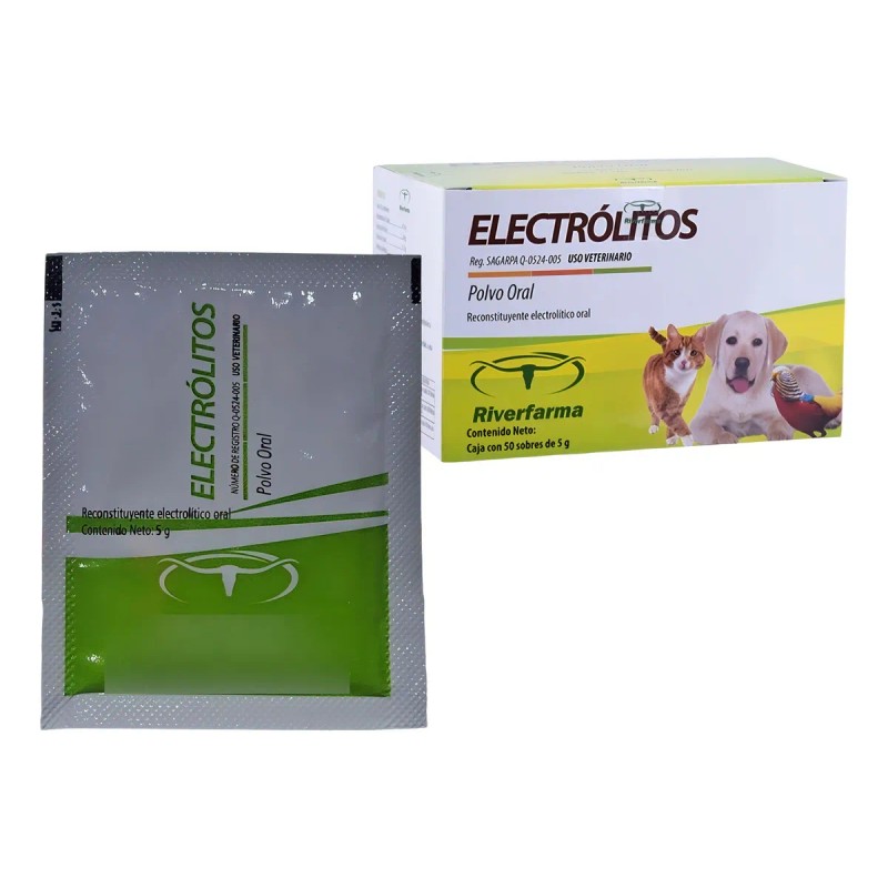 Electrolitos 50 Sobres De 5 G Riverfarma Perro Gato Aves
