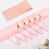 5PCS Nail Art Brushes Set with Pink Leather Case，【Metallic Material】
