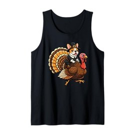 Cute French Bulldog and Turkey Thanksgiving Autumn Men Women Tank Top