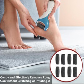 8PCS Foot File Replacement Rollers - Extra Coarse Refill Rollers for Electric Pedicure Devices, Compatible with Most Pedi Machines - Hard Skin Remover Roller Heads (Black)