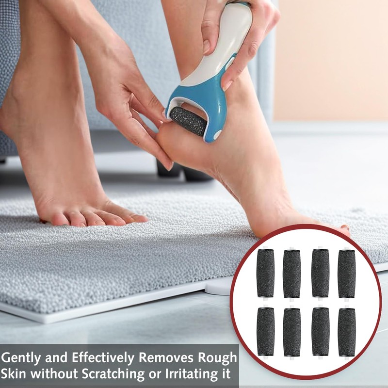 8PCS Foot File Replacement Rollers - Extra Coarse Refill Rollers