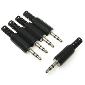 E-outstanding 3.5mm Stereo Male Connector 5 PCS 3 Pole 1/8" 3.5Mm Solder Type TRS Male Plug DIY Cable Connector for Repair Headphone