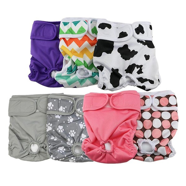 Washable Dog Diapers (7 Pack), Durable Doggie Diapers, Premium Female