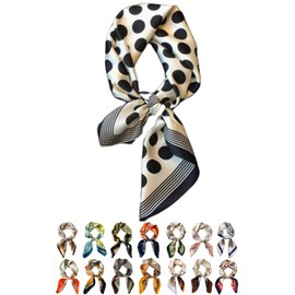 TERTIS Women's Scarf, Silk-like, 27.6 x 27.6 inches (70 x 70 cm), Square, Bandana, Neckerchief, Casual, Work, Office, Versatile, Spring, Summer, Autumn, Bag Decoration, Hair Ornament, Satin Fabric