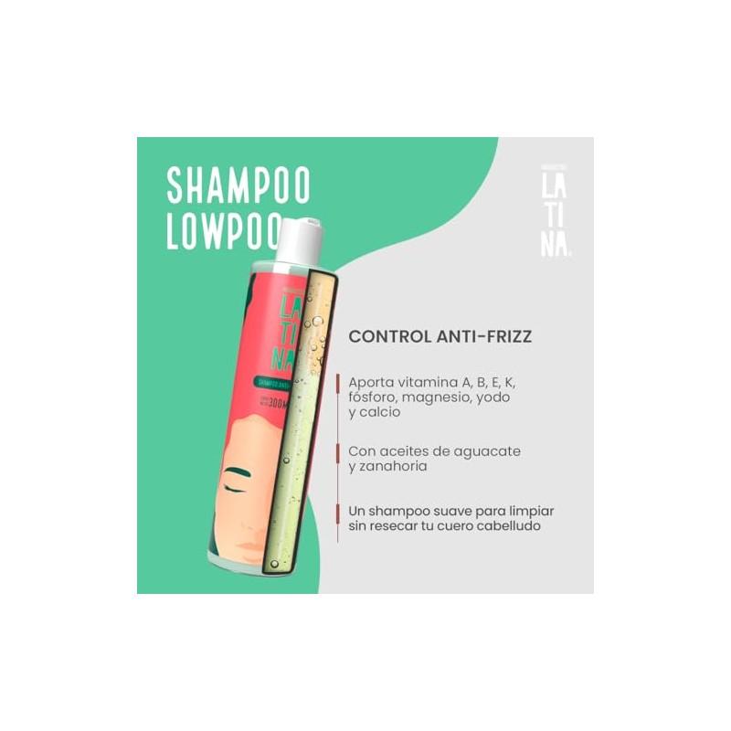PRODUCTOS LA TI NA Shampoo LATINA Antifrizz 300 ml