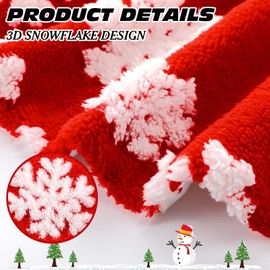 Motionchic Mini Tree Skirt 24'' Small Christmas Tree Skirts Red Snowflake Christmas Soft Christmas Tree Skirts with White Snowflakes Faux Fur Plush Xmas Tree Decorations Party Christmas Tree Ornaments