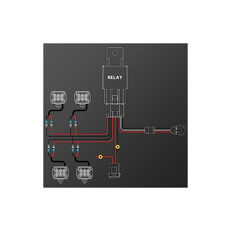 RIGIDON Wiring Harness Cable Set Relay Adapter for Car Headlights
