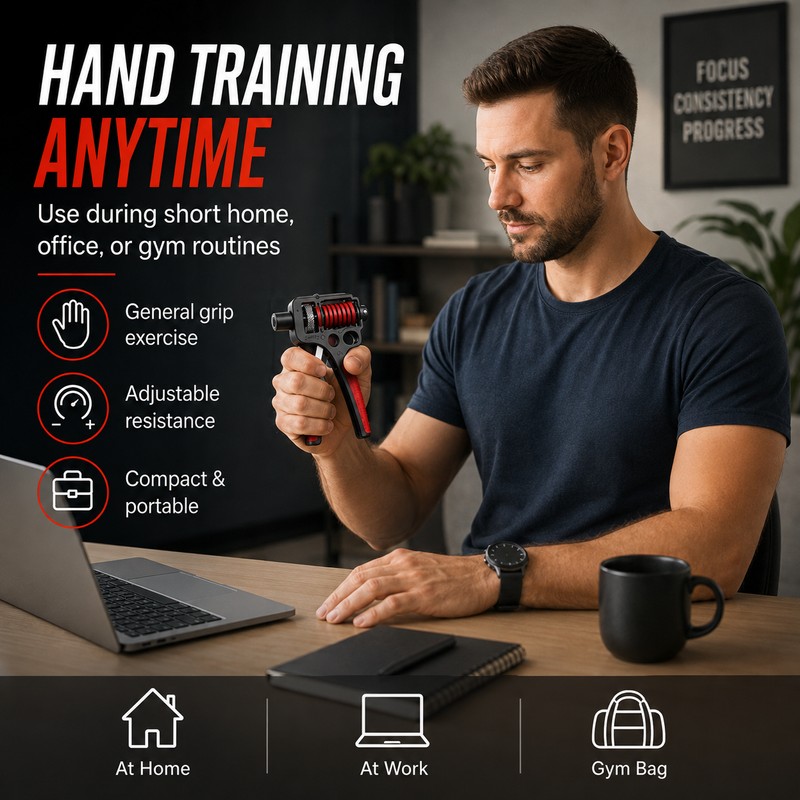 Adjustable Hand Grip Strengthener with Repetition Counter – Dual-Spring Exerciser