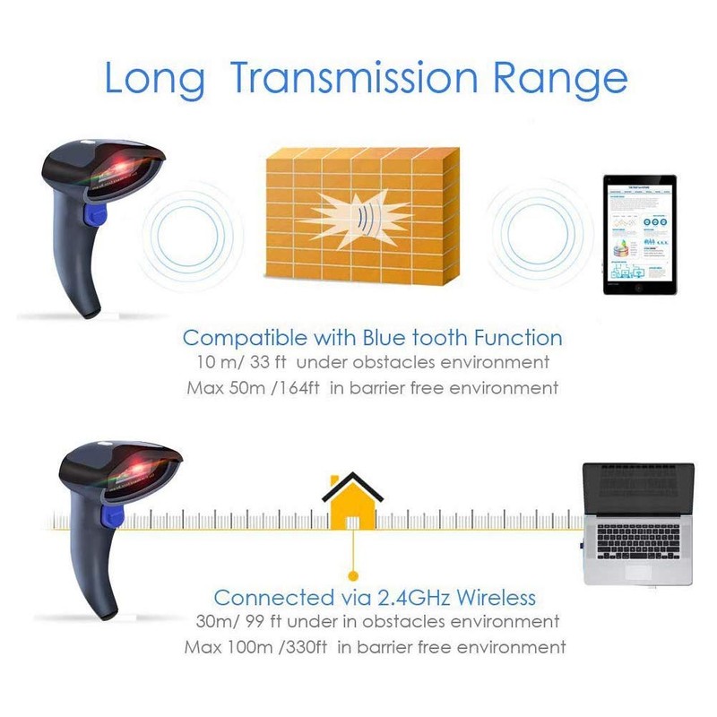 NETUM Wireless Bluetooth Barcode-Scanner Kabellos CCD Bar Code Reader für