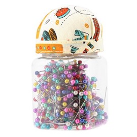 Boquite Carnaval de San Valentín 500 Piezas de alfileres de Costura, Perlas, Agujas, alfileres de Tela Naranja, alfileres Cubiertos, alfileres, Botella, artesanía de Costura para modista, d