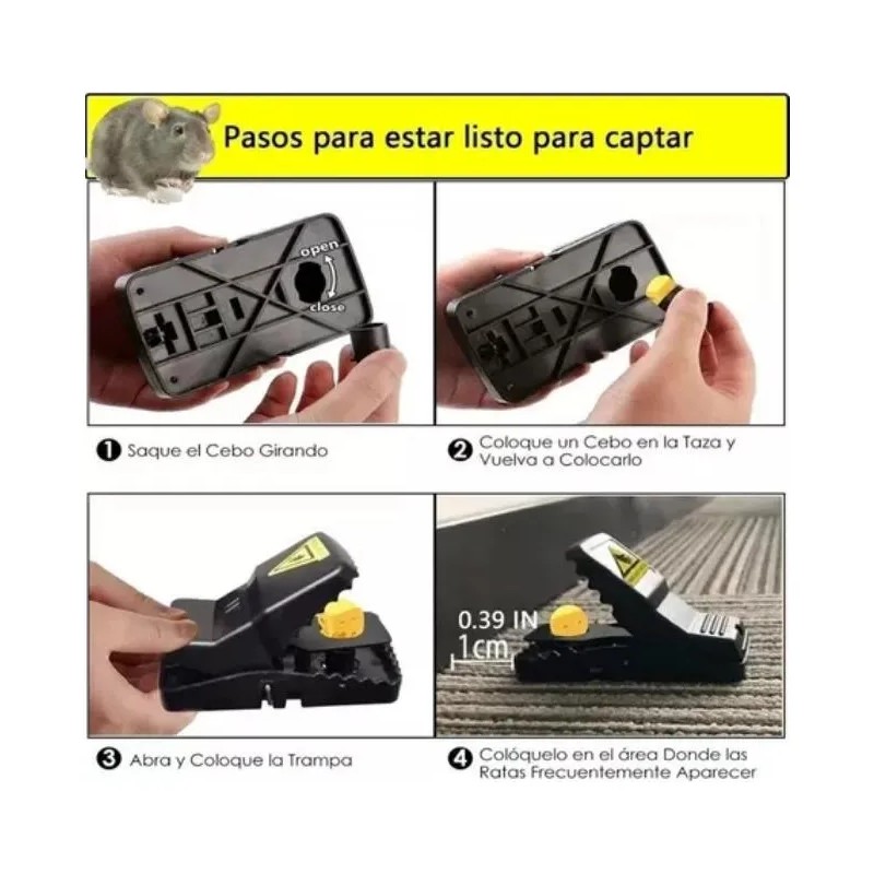 Trampas para ratones ratas de trabajo reutilizable mata roed