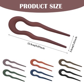 7 PCS U Shaped Hair pins, 5.1 Inch Vintage Matte Hairpins Valentines Christmas Wedding Prom Decorative Accessories for Hairstyle, Colorful Hair Fork Frosted French Hair Pin for Women Girls (colorful)