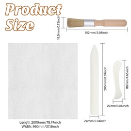 GLOBELAND Book Binding Cloth Kits 78.74"x37.8" Book Binding Cloth 2Pcs Bone Folder Tools and 1Pc Glue Brushes Flexible Book Binding Material for Reinforcing Book Spines Covers Old Books