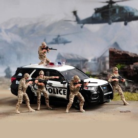 SOUFORCE 1/43 Scale Action Figure Desert Camouflage SWAT Team of Five People Miniature Figure Model