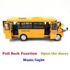 9" Pull Back School Bus,Light Up & Sounds Die-cast Metal