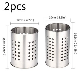 Feelava 2 Pack Stainless Steel Kitchen Utensil Holder for Organizing Drawers and Counters