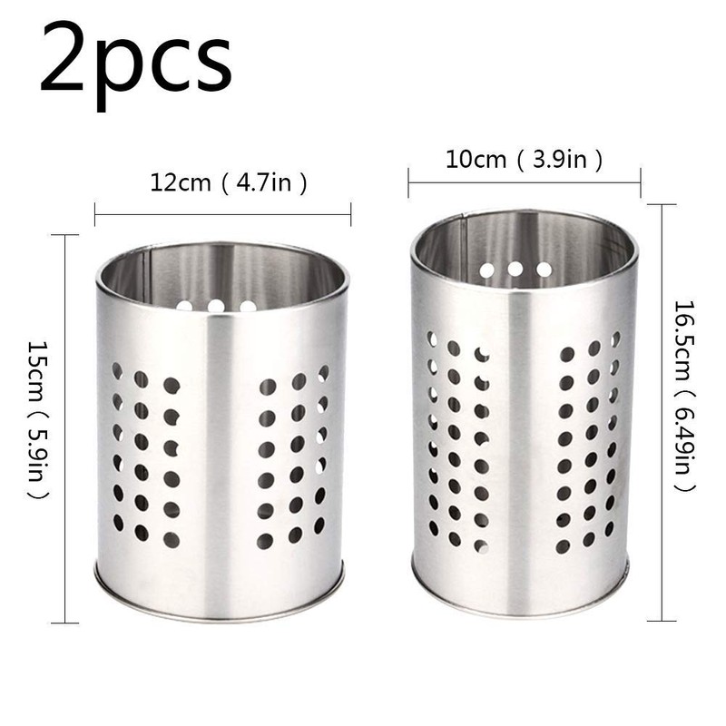Feelava 2 Pack Stainless Steel Kitchen Utensil Holder for Organizing