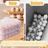 Jgalnim 3 Layer Deviled Egg Trays Containers with Lid,Plastic Refrigerator